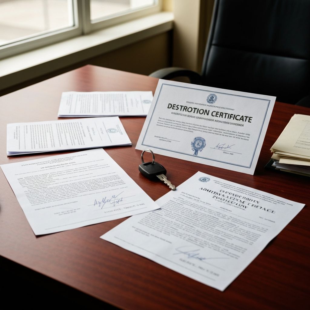 Certificat de destruction VHU : tout ce que vous devez savoir